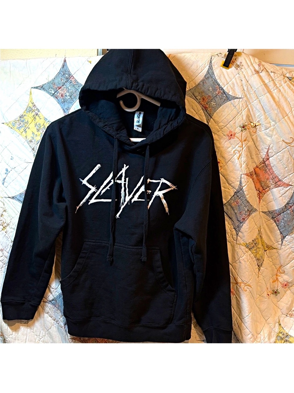Slayer Authentic Band Logo Black Pullover Hoodie Independent Trading Co Size M